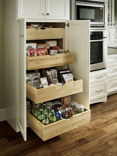 roll-out trays in kitchen