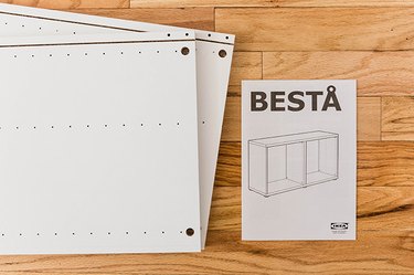 Start by assembling your IKEA BESTA unit up until the step where you put the back and top in place.