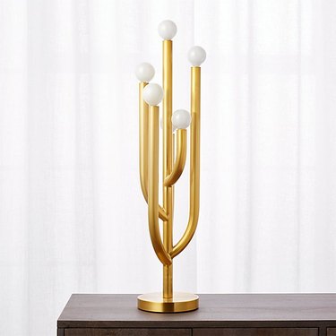 CB2 Cacti Glow Brass Table Lamp