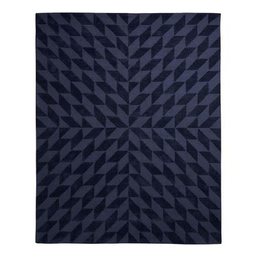 deep navy pattern rug