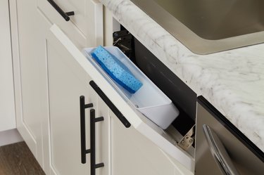 tip-out tray on sink