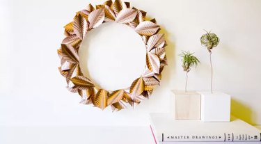 diy rose gold Thanksgiving wreath for fall
