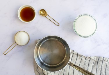 ingredients for vanilla homemade simple syrup