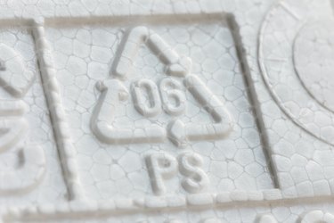 Styrofoam recycling symbol PS 06