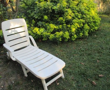 PVC lounge chair in a garden.