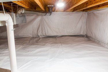 encapsulated crawl space at a basement