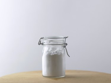 Jar Of Baking Soda On The Wooden Table