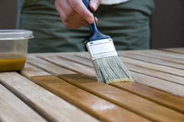 Applying Stain to Wood