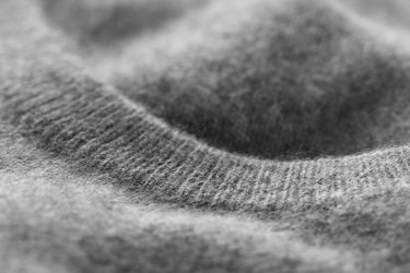 Gray cashmere sweater (detail).