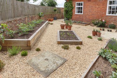 Oak sleeper raised bed