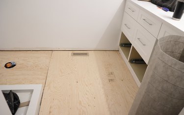 Plywood on a Bathroom Floor During Home Renovations