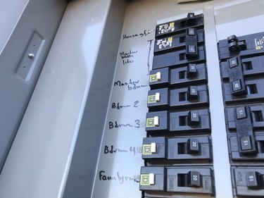 Closeup of breaker box