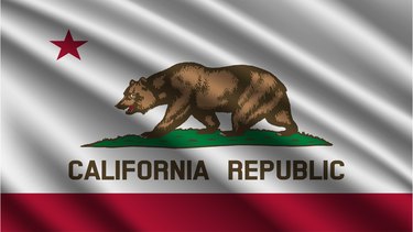 State of California - Flag Of California State - California State Flag High Detail - National flag California State wave Pattern loopable Elements - Fabric texture and endless loop - California State Loopable Flag - America state flags - Waving flag