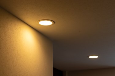 Two downlights in the ceiling