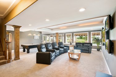 Fabulous basement room with plenty of room for gaming and entertainment