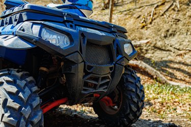 Details of ATV quad bike closeup.