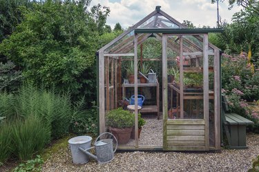 Little greenhouse in the garden.