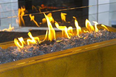 Modern bio fireplot on ethanol gas