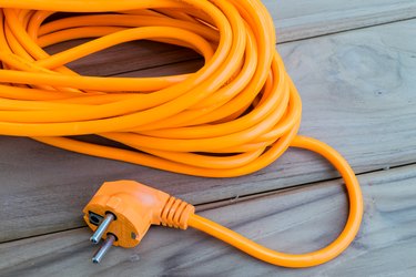 Orange electric extension cord