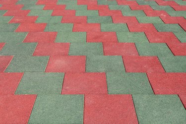 Rubber square paving slabs. Closeup. Background. Texture.