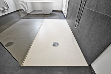 concrete slab floor and drain
