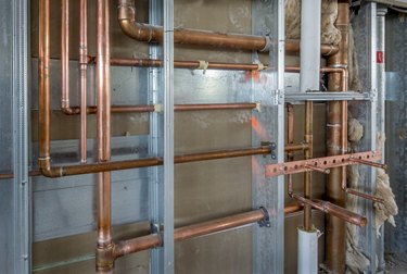 Copper Plumbing Rough-in with Steel Stud Construction
