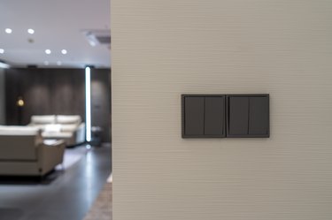 Switch on textured wall