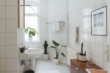 Minimalist white bathroom