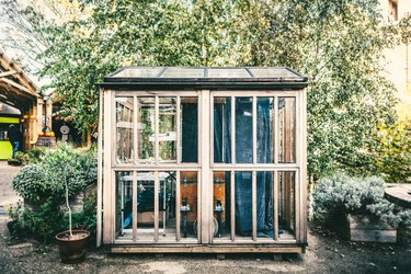 Small Greenhouse in Rustic Wood