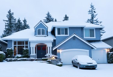 Beautiful snow-decorated home.