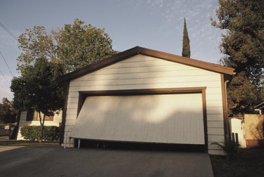 The front of a private garage