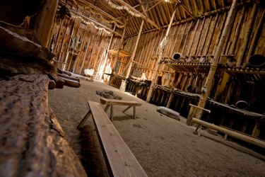 Longhouse interior, Shelter, Native Culture