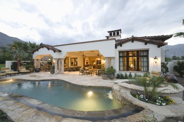 Pool And Modern Home Exterior