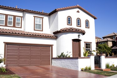 Stucco Home Exterior and Blue Sky