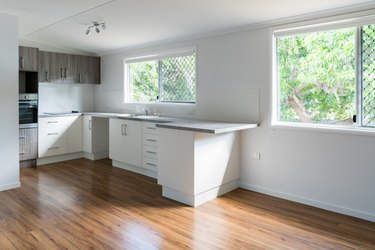 New bright white and gray kitchen