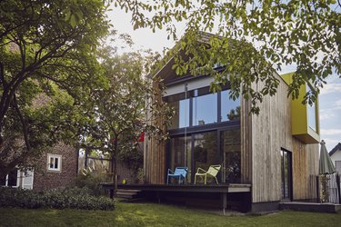 Exterior of modern tiny house