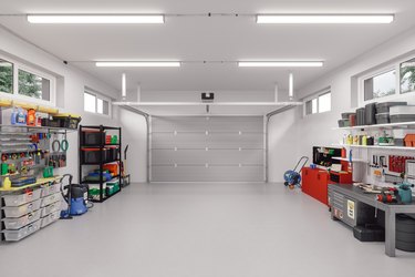 Modern garage interior.