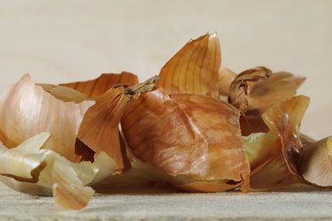 Several onion peelings