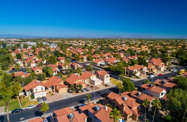 Houses in the Phoenix Area Aerial