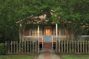 Cottage facade at Dusk