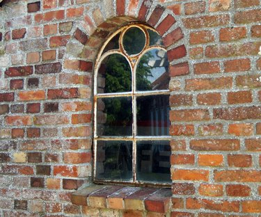 A beautiful vintage arched window.