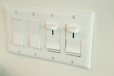 Power switches on wall
