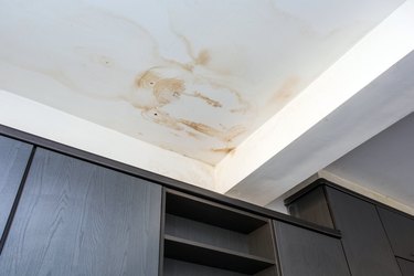 Water stain on ceiling.