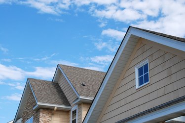 Roof of House with Blue Sky Background