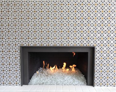 Dancing Flames In The Modern Glass Fireplace