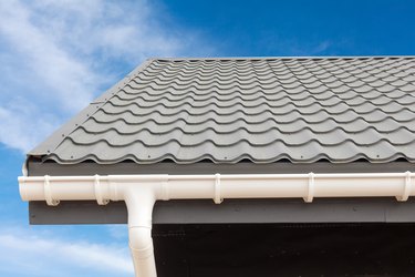 New gray metal tile roof.