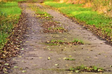 Close up of a small concrete road