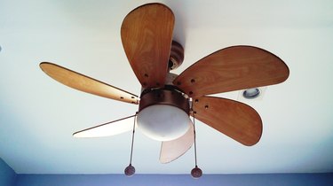 Low Angle View Of Brown Ceiling Fan