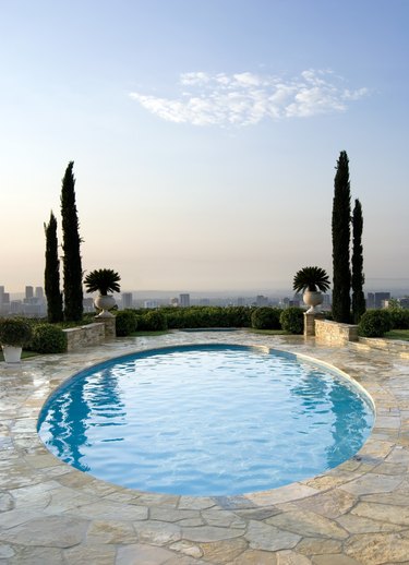 Landscape with oval pool