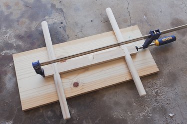 Apply wood glue and clamp the pieces together while drying